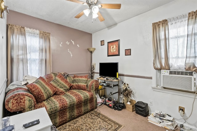19359 Montrose St, Detroit, MI 48235 - living area featuring carpet and ceiling fan