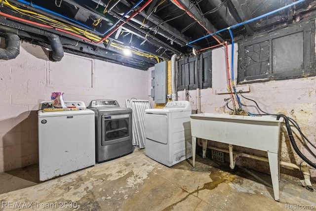 22 W Henry St, River Rouge, MI 48218 - washroom with washer and clothes dryer and electric panel