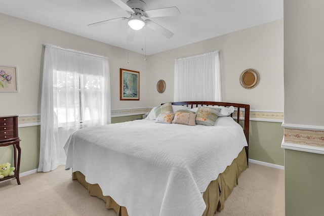 263 Westshore Dr, Jerome, MI 49249 - bedroom with light carpet and ceiling fan