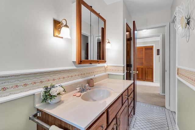 263 Westshore Dr, Jerome, MI 49249 - bathroom featuring vanity and tile patterned floors