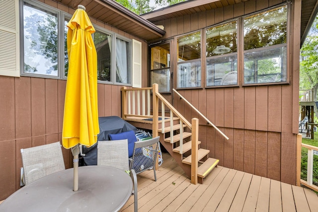 263 Westshore Dr, Jerome, MI 49249 - wooden terrace featuring outdoor dining space