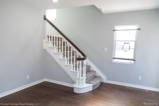 3926 Three Mile Dr, Detroit, MI 48224 - stairway with wood finished floors, plenty of natural light, and recessed lighting
