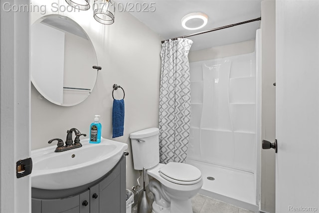 1560 Mercedes St, West Bloomfield, MI 48324 - bathroom featuring vanity, a shower with shower curtain, and tile patterned flooring