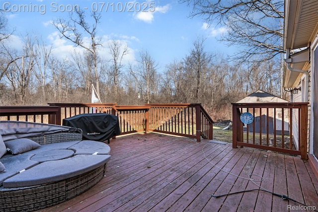 1560 Mercedes St, West Bloomfield, MI 48324 - wooden deck with a grill