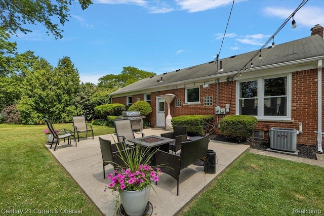 4151 Seminole Dr, Royal Oak, MI 48073 - view of patio with an outdoor fire pit and area for grilling