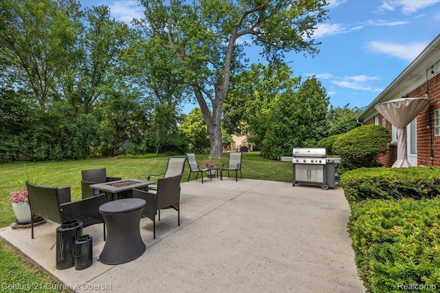 4151 Seminole Dr, Royal Oak, MI 48073 - view of patio / terrace featuring a fire pit and grilling area