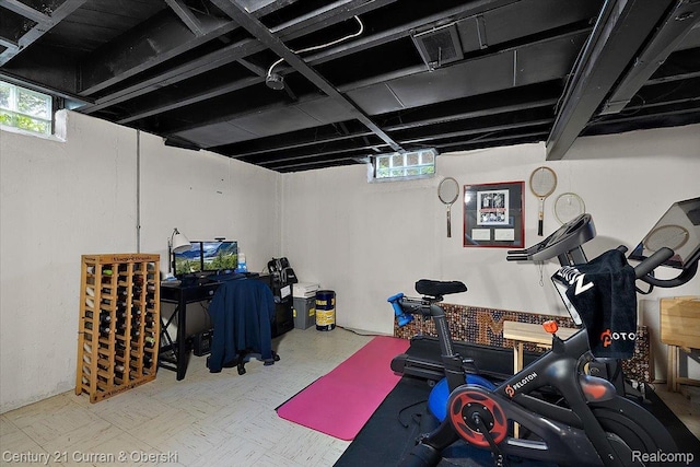 4151 Seminole Dr, Royal Oak, MI 48073 - exercise room featuring healthy amount of natural light and tile patterned floors