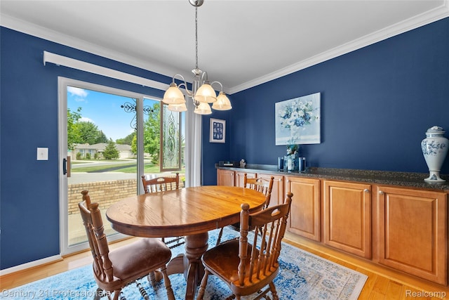 50323 Highpoint Ct, Macomb, MI 48044 - dining room with a chandelier, ornamental molding, and light wood-style flooring