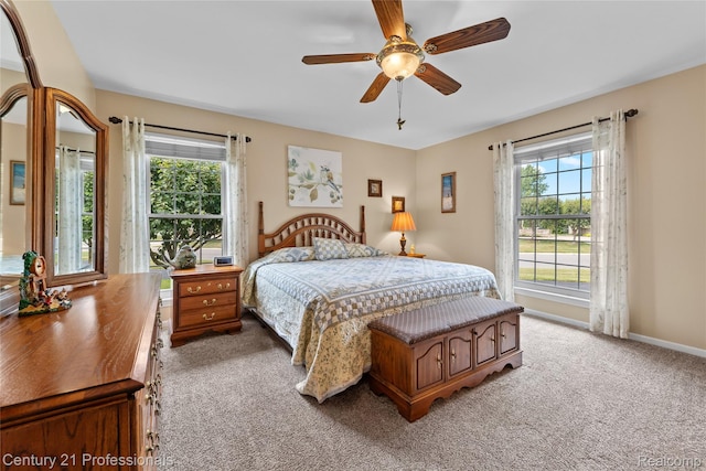 50323 Highpoint Ct, Macomb, MI 48044 - bedroom with light colored carpet and a ceiling fan