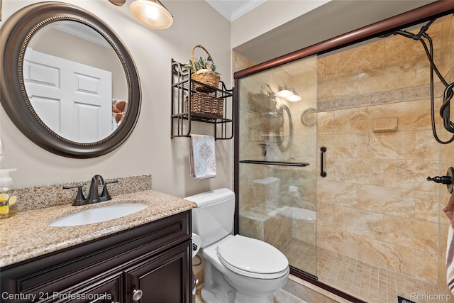 50323 Highpoint Ct, Macomb, MI 48044 - full bathroom with crown molding, a stall shower, and vanity