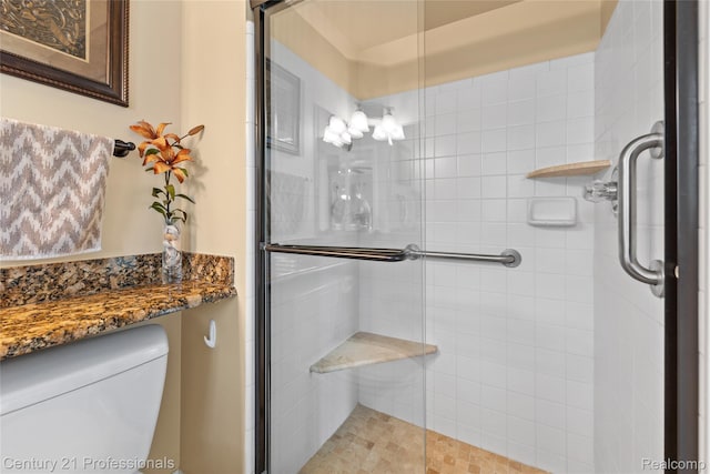 50323 Highpoint Ct, Macomb, MI 48044 - bathroom featuring a shower stall and toilet