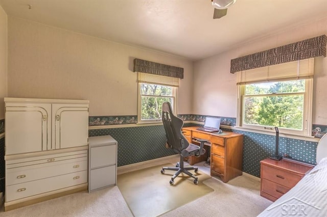 595 Stoneham Rd, Saginaw, MI 48638 - office area featuring wainscoting and light carpet