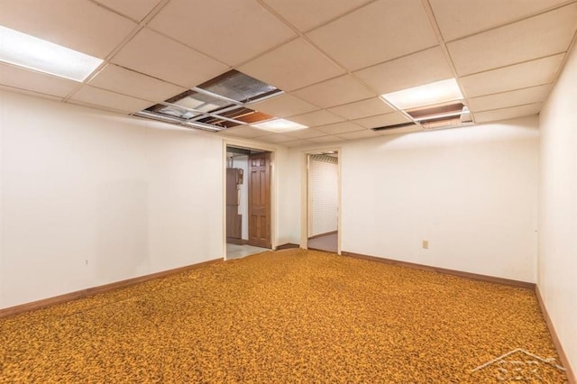 595 Stoneham Rd, Saginaw, MI 48638 - finished below grade area featuring a drop ceiling and carpet