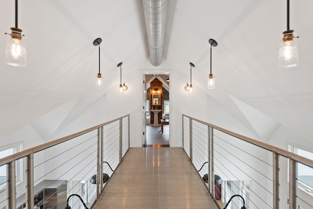 15337 Pardee Rd, Galien, MI 49113 - hall featuring an upstairs landing and wood finished floors