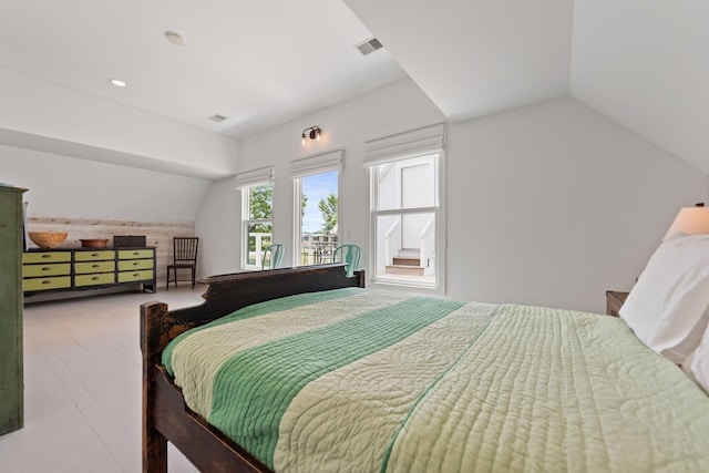 15337 Pardee Rd, Galien, MI 49113 - bedroom featuring vaulted ceiling and wood finished floors