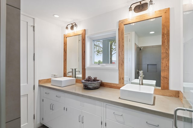 15337 Pardee Rd, Galien, MI 49113 - full bathroom with double vanity and recessed lighting
