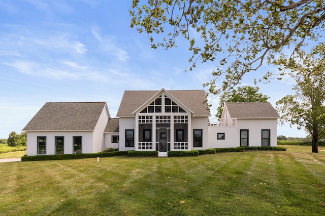 15337 Pardee Rd, Galien, MI 49113 - rear view of property featuring a yard, a sunroom, and roof with shingles