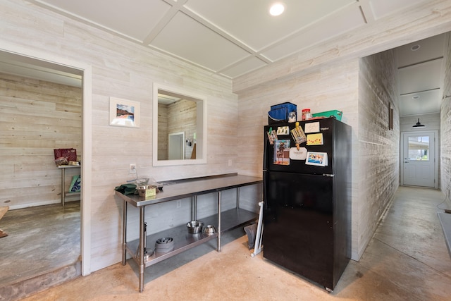 15337 Pardee Rd, Galien, MI 49113 - hall featuring concrete flooring and wooden walls