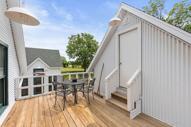 15337 Pardee Rd, Galien, MI 49113 - wooden deck with outdoor dining area