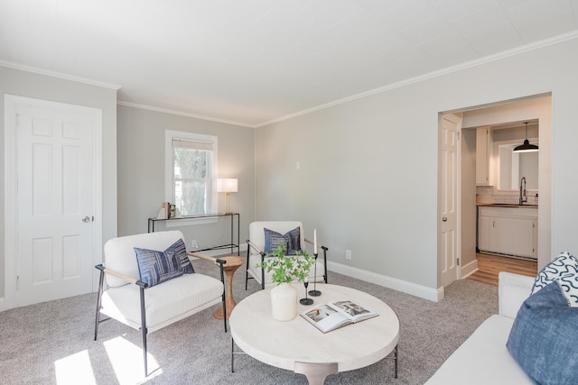 2931 Eastland Rd, Muskegon, MI 49441 - living room with crown molding and light carpet