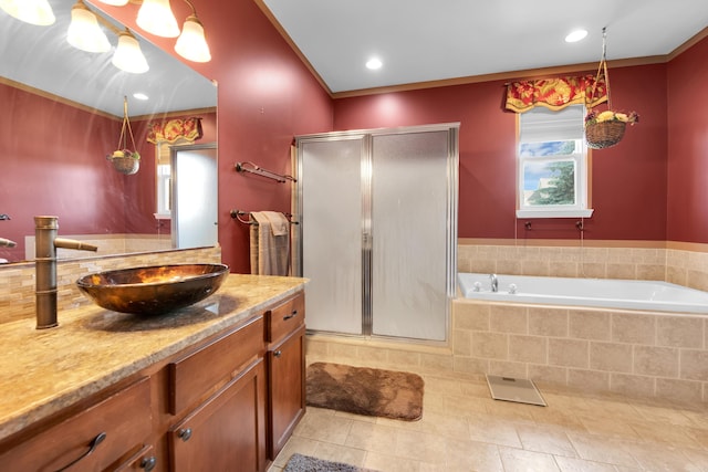 5196 Mesa Dr, Michigan, MI 48316 - full bath with a shower stall, vanity, a bath, and plenty of natural light
