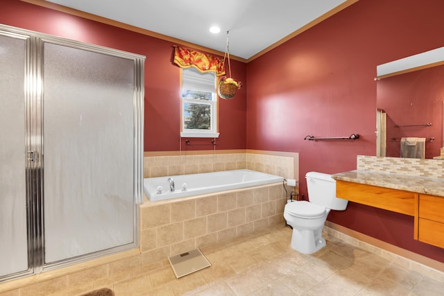 5196 Mesa Dr, Michigan, MI 48316 - bathroom featuring vanity, a shower stall, a bath, and tile patterned flooring