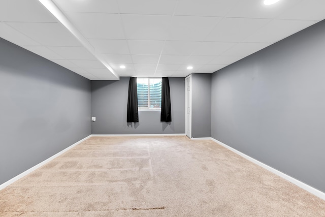 5196 Mesa Dr, Michigan, MI 48316 - carpeted spare room with recessed lighting and a drop ceiling