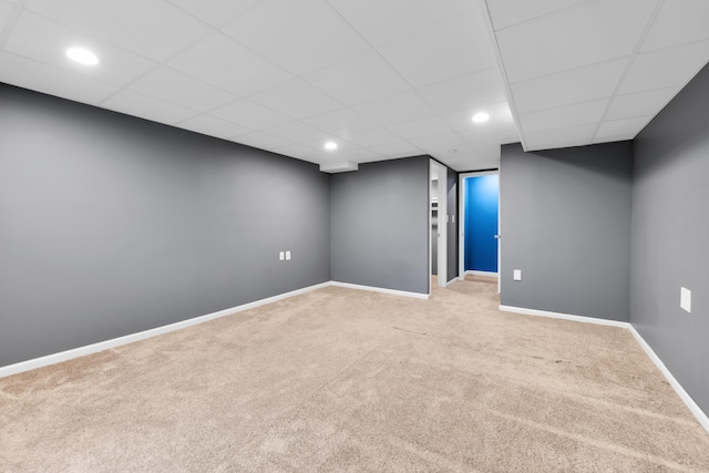 5196 Mesa Dr, Michigan, MI 48316 - spare room featuring carpet flooring, a drop ceiling, and recessed lighting