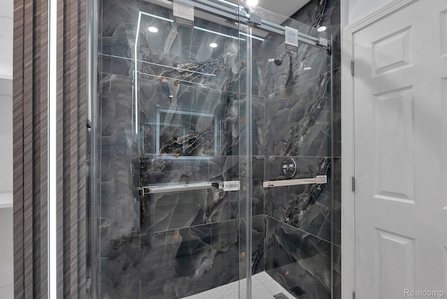 25288 Hopkins St, Dearborn Heights, MI 48125 - full bathroom featuring a marble finish shower