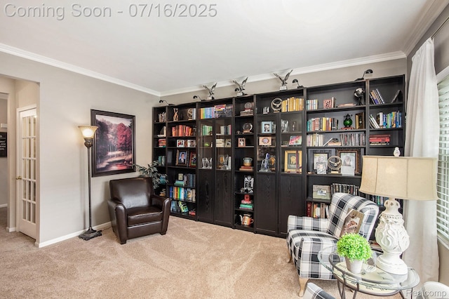 4190 Derry Ct, Oakland, MI 48306 - sitting room featuring ornamental molding and carpet flooring