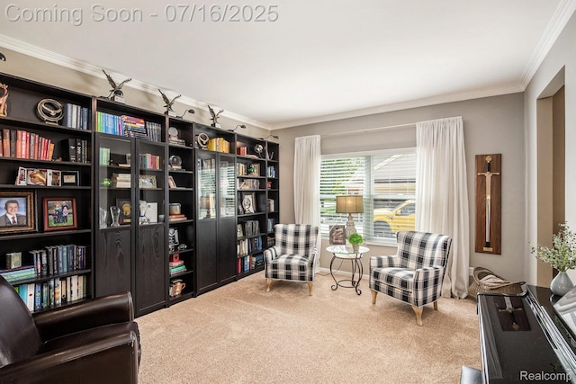 4190 Derry Ct, Oakland, MI 48306 - sitting room featuring carpet and ornamental molding