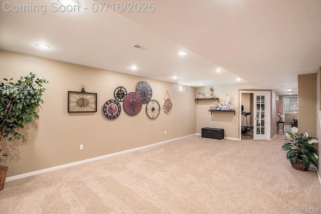 4190 Derry Ct, Oakland, MI 48306 - carpeted living room featuring recessed lighting