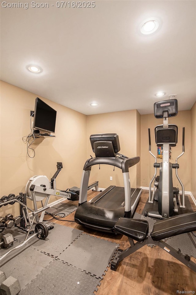 4190 Derry Ct, Oakland, MI 48306 - exercise area featuring baseboards and recessed lighting