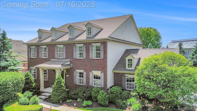 4190 Derry Ct, Oakland, MI 48306 - colonial-style house featuring brick siding and roof with shingles