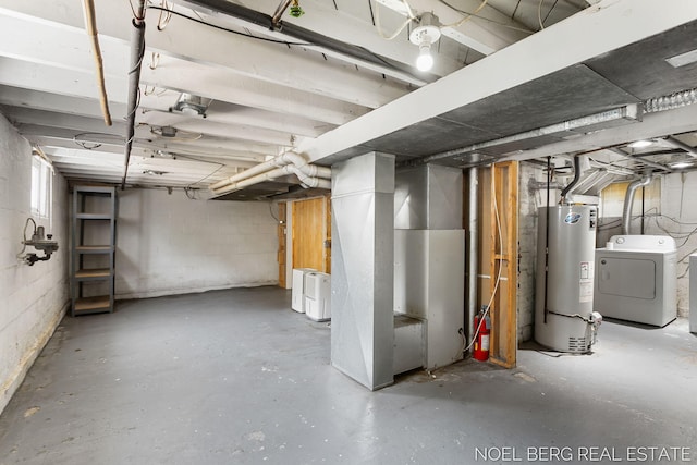 1307 Waverly Ave, Grand Haven, MI 49417 - basement with washer / dryer and gas water heater