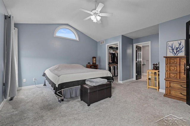936 Appaloosa Pass, Auburn, MI 48611 - bedroom featuring lofted ceiling, carpet flooring, a spacious closet, a closet, and ceiling fan