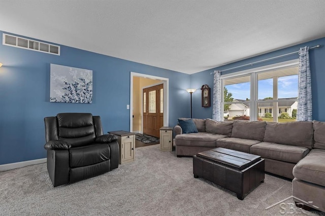 936 Appaloosa Pass, Auburn, MI 48611 - carpeted living area featuring a textured ceiling