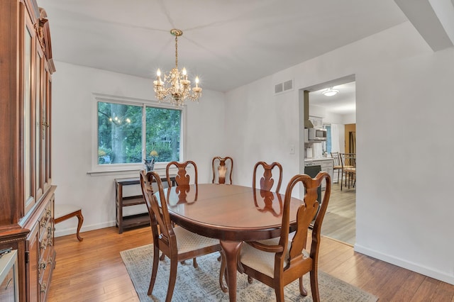 2840 Tuebingen Pkwy, Ann Arbor, MI 48105 - dining room featuring light wood-type flooring and a chandelier