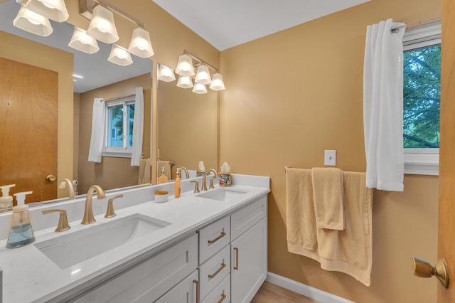 2840 Tuebingen Pkwy, Ann Arbor, MI 48105 - bathroom featuring double vanity and plenty of natural light