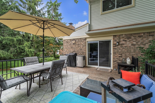 2840 Tuebingen Pkwy, Ann Arbor, MI 48105 - view of patio / terrace featuring a deck, outdoor dining space, and area for grilling