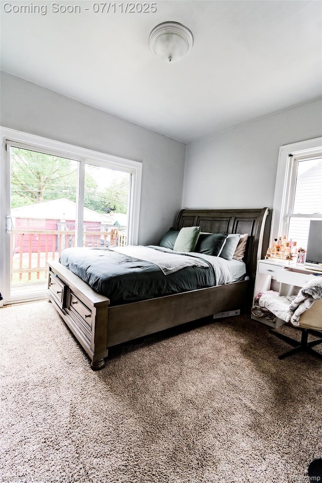 4168 Polk St, Dearborn Heights, MI 48125 - bedroom with multiple windows, carpet flooring, and access to exterior