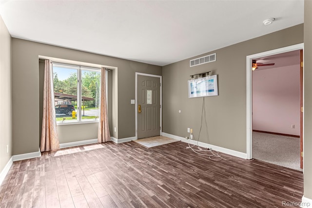 33050 Woodworth Ct, Westland, MI 48185 - foyer with wood finished floors and a ceiling fan