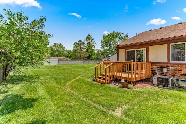 33050 Woodworth Ct, Westland, MI 48185 - fenced backyard with a wooden deck