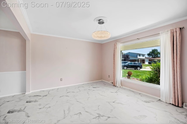 2900 Barton Dr, Sterling Heights, MI 48310 - unfurnished room with crown molding and marble finish floors