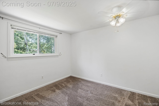 2900 Barton Dr, Sterling Heights, MI 48310 - carpeted empty room with baseboards and a ceiling fan
