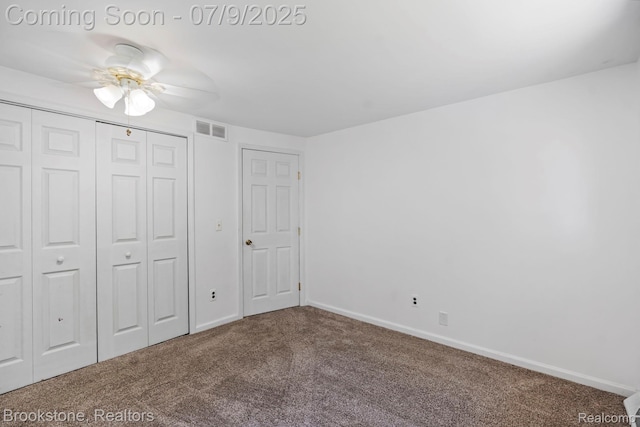 2900 Barton Dr, Sterling Heights, MI 48310 - unfurnished bedroom with carpet flooring, a closet, and ceiling fan