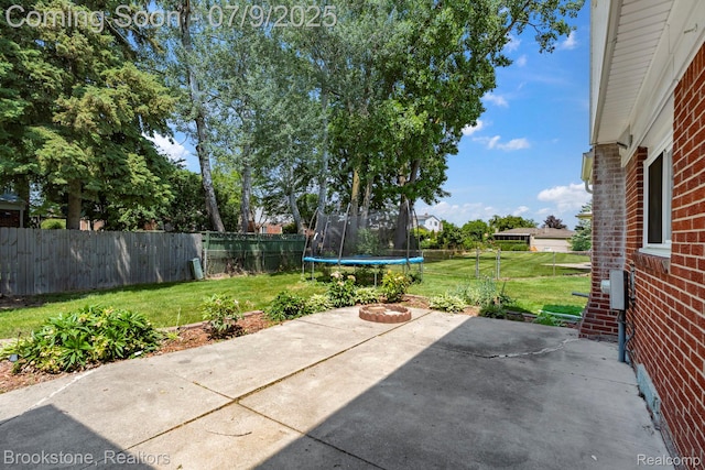2900 Barton Dr, Sterling Heights, MI 48310 - view of patio / terrace with a trampoline