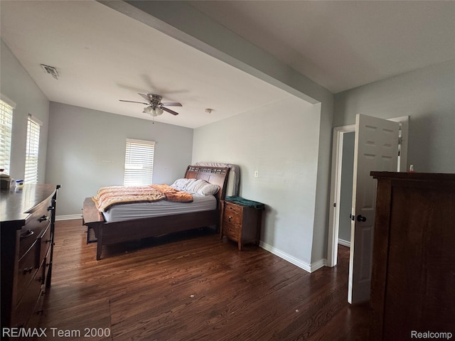 6815 Mettetal St, Detroit, MI 48228 - bedroom featuring dark wood finished floors and ceiling fan
