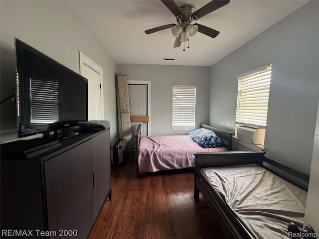 6815 Mettetal St, Detroit, MI 48228 - bedroom featuring dark wood-type flooring, cooling unit, and ceiling fan