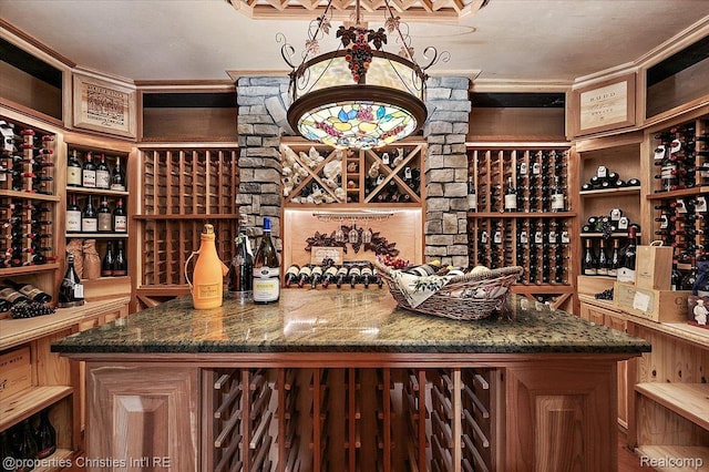 347 Pine Ridge Dr, Bloomfield Hills, MI 48304 - wine room featuring crown molding